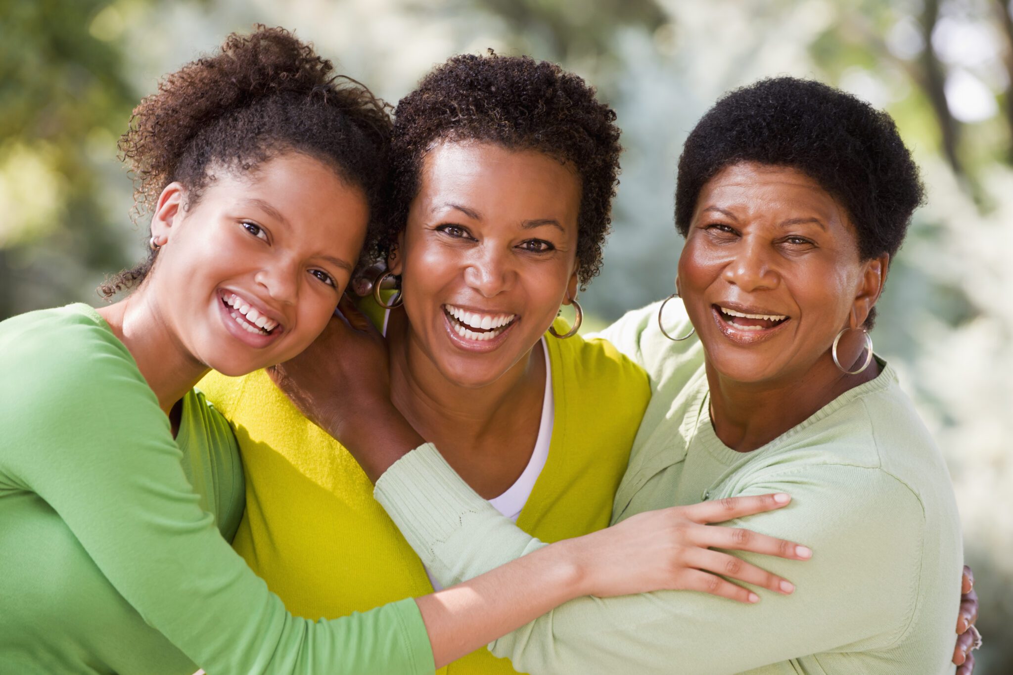 Three Generations Of Black Women Smiling