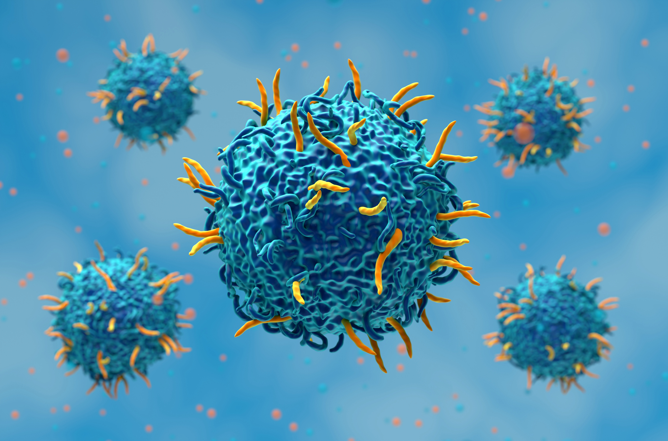 3D illustration of a CAR T-cell therapy close up
