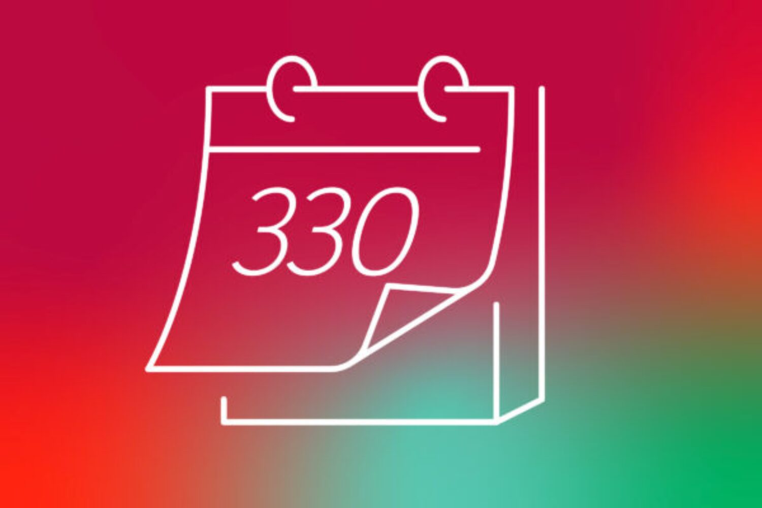 Drawing of calendar with number 330 that represents more days cancer patients who quit smoking can live