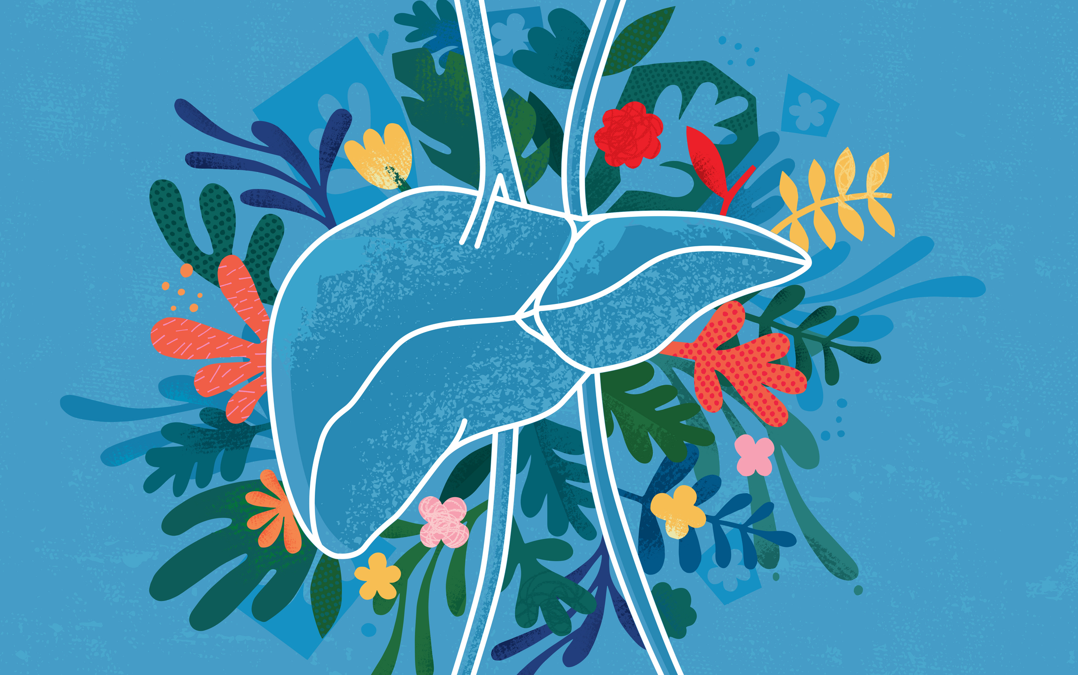 Creative illustration of a human liver